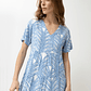 Maxi vestido manga corta estampado - celeste - Miniatura 2