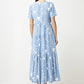Maxi vestido manga corta estampado - celeste - Miniatura 4