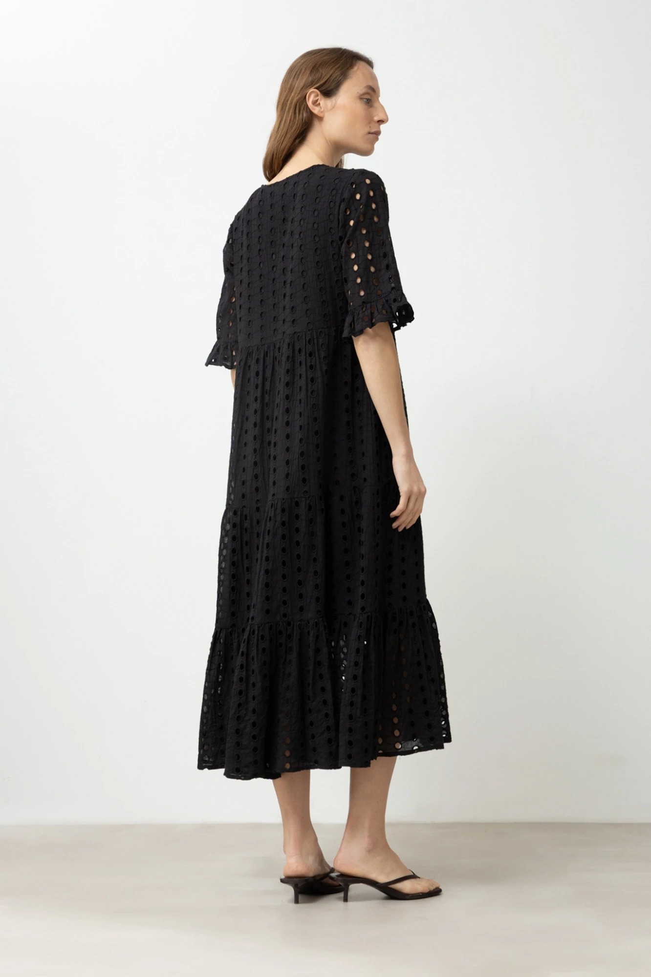 Maxi vestido broderie - negro 3