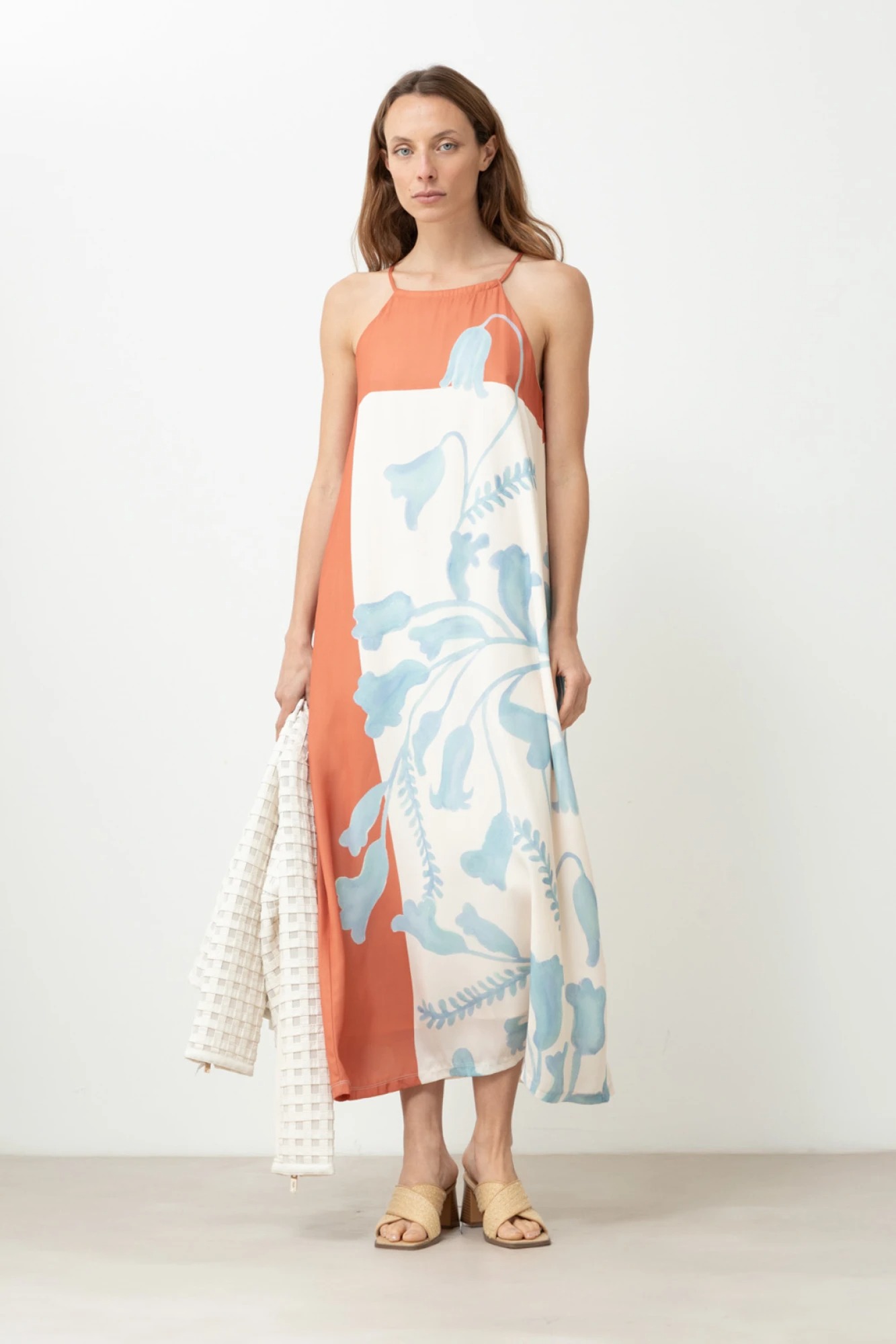 Vestido estampa jacaranda - durazno 1