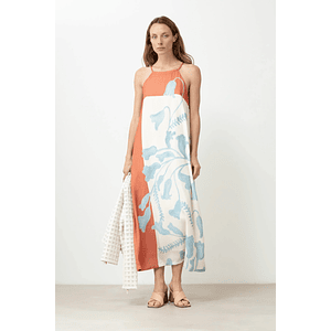 Vestido estampa jacaranda - durazno