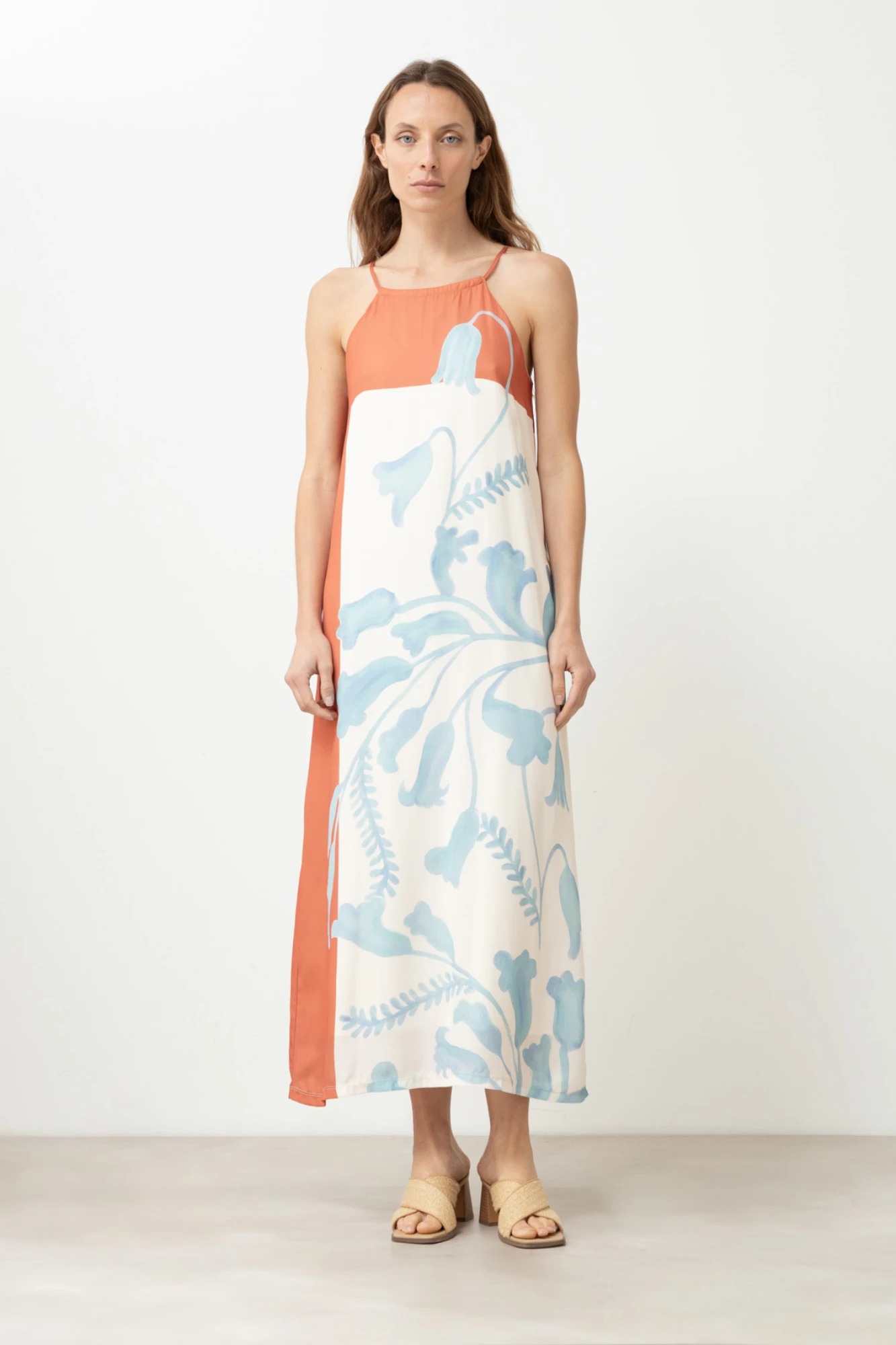 Vestido estampa jacaranda - durazno 2