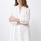 Vestido broderie cuello mao - blanco - Miniatura 3
