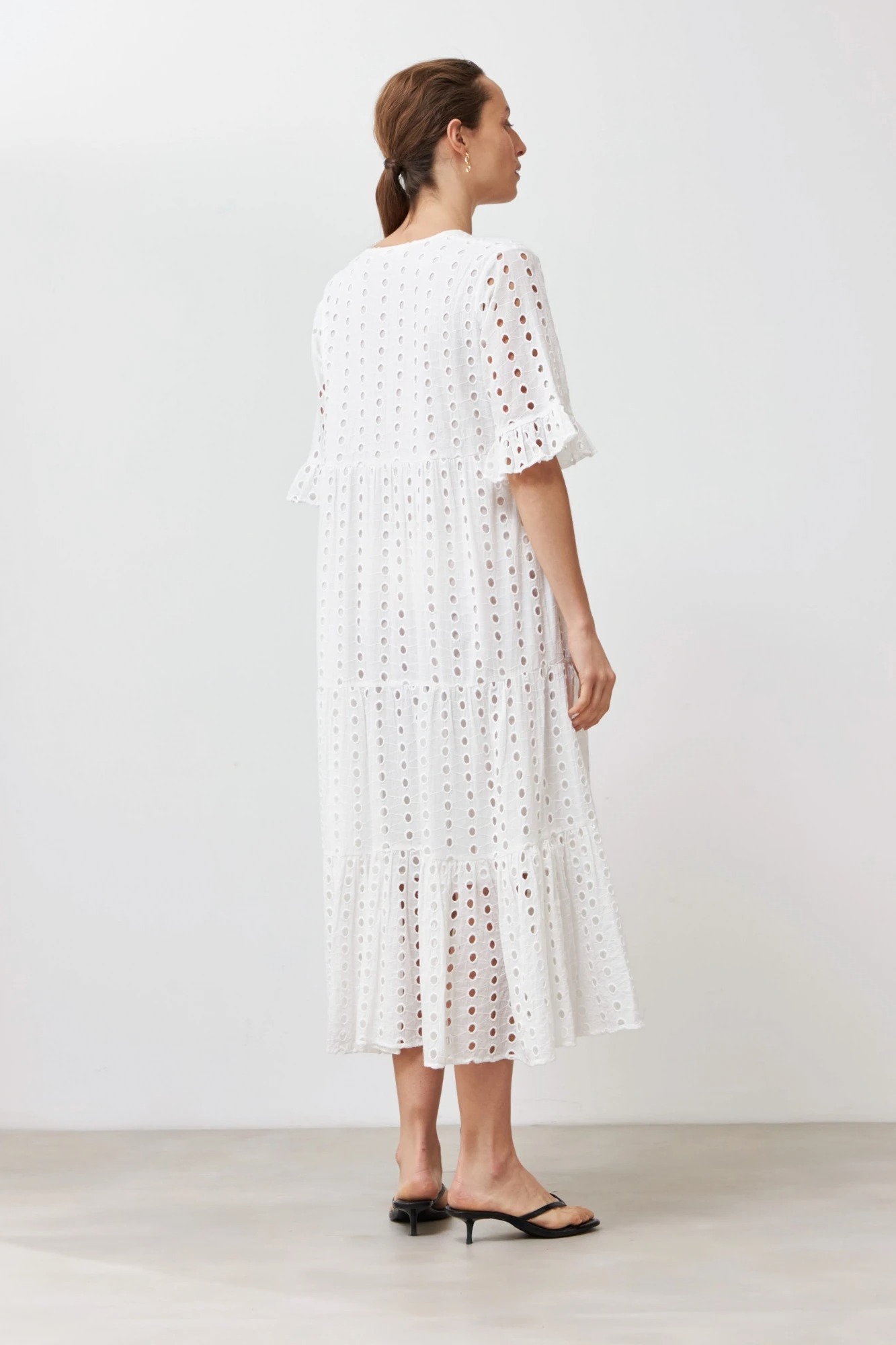 Maxi vestido broderie - blanco 2