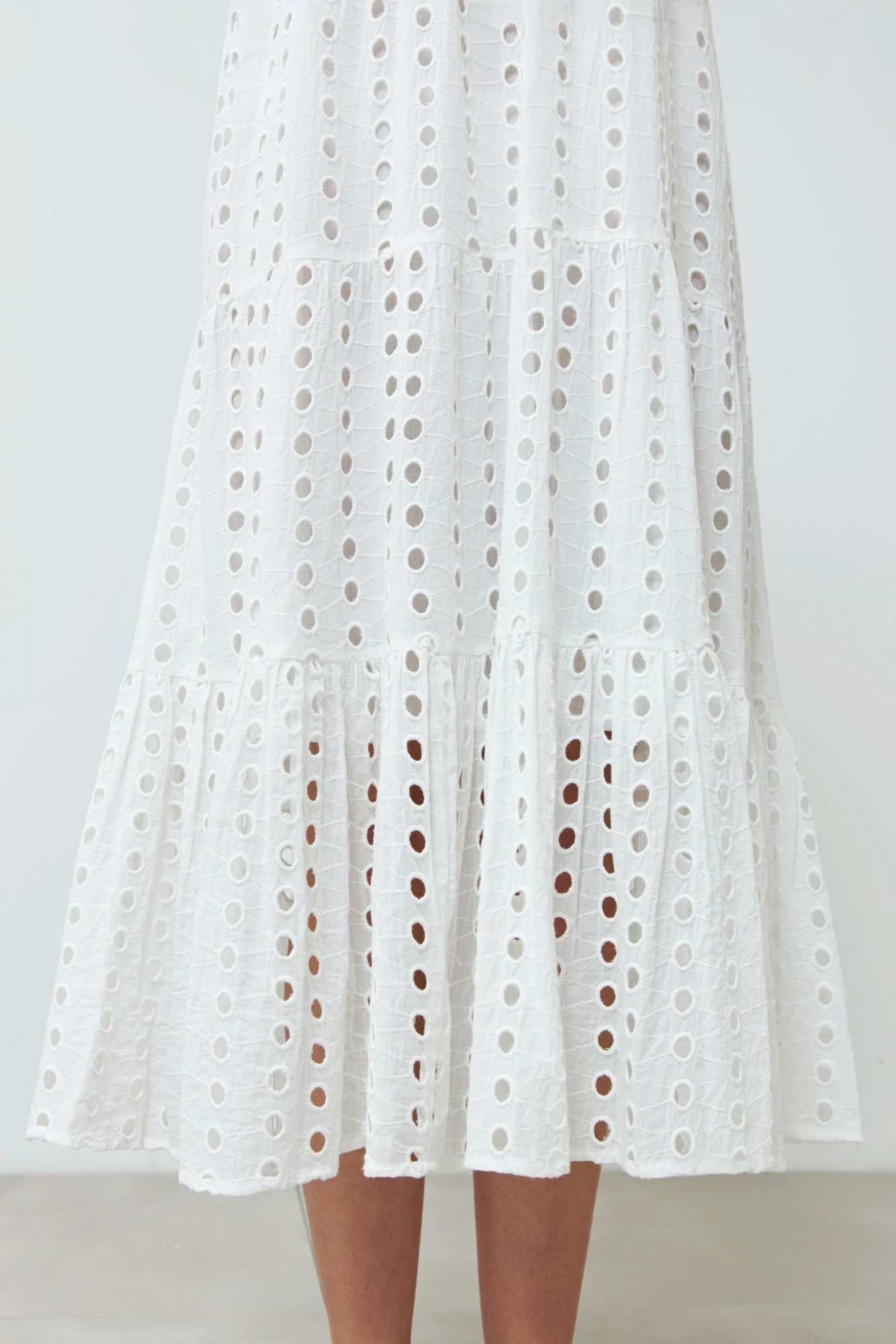 Maxi vestido broderie - blanco 6