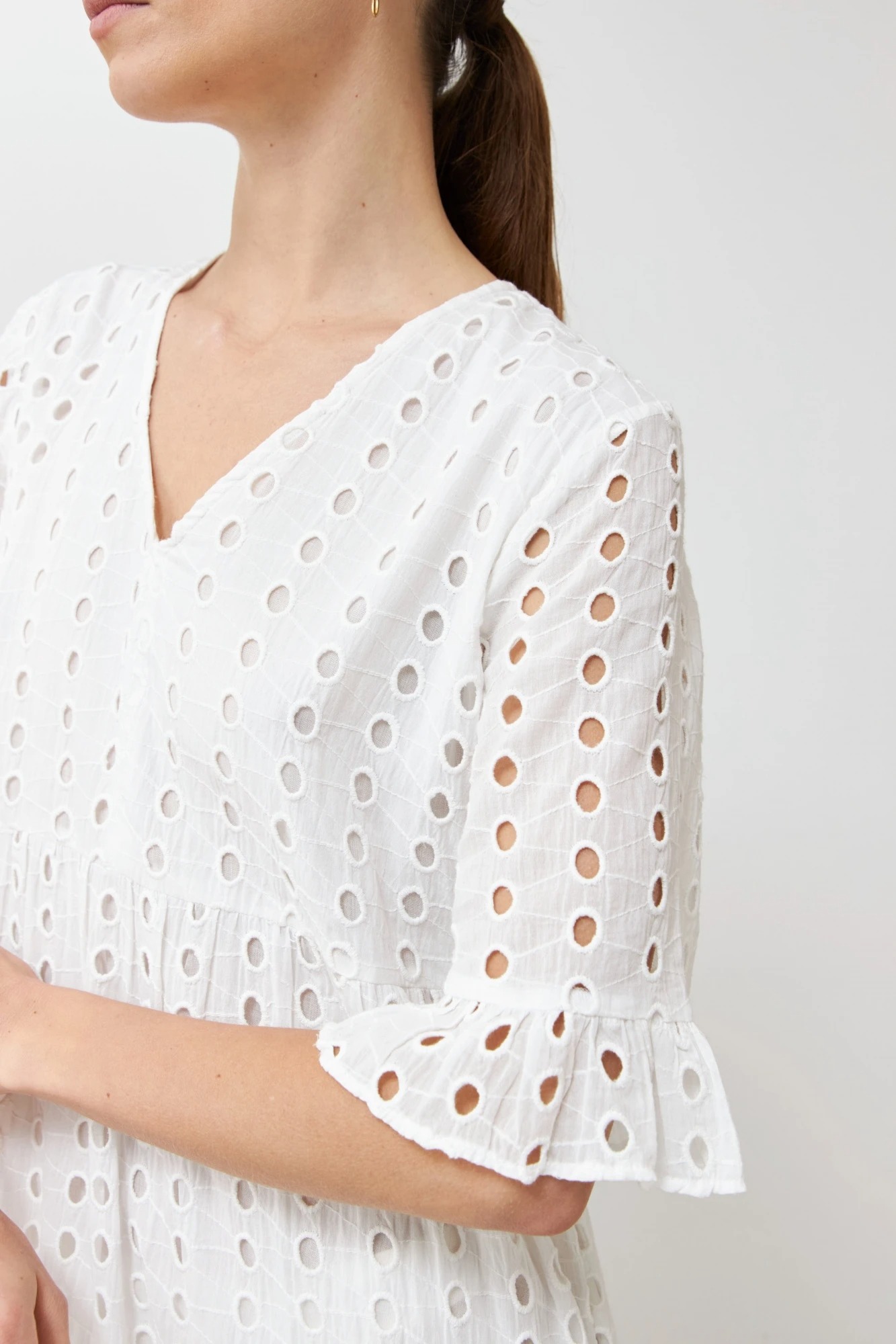 Maxi vestido broderie - blanco 7