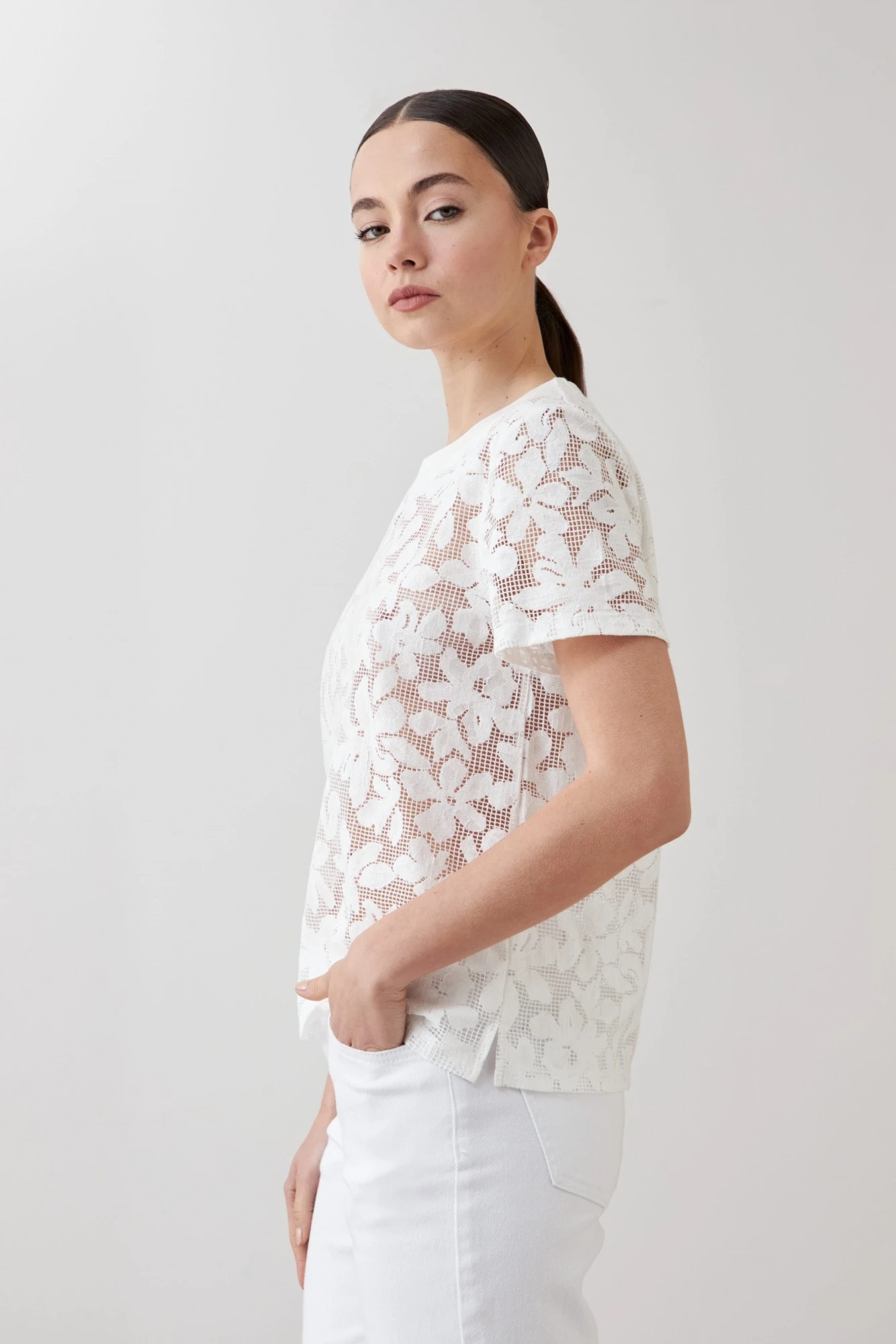 Blusa encaje - blanco 2