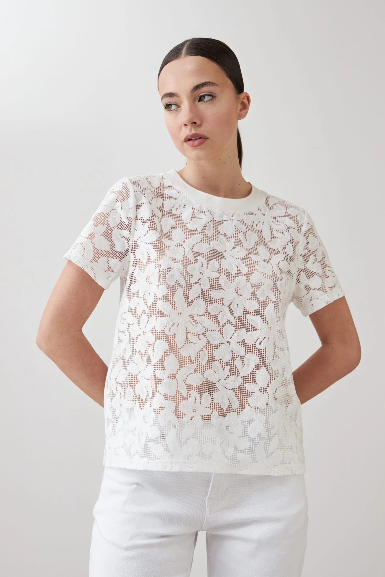 Blusa encaje - blanco 5