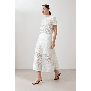 Maxi falda encaje - blanco