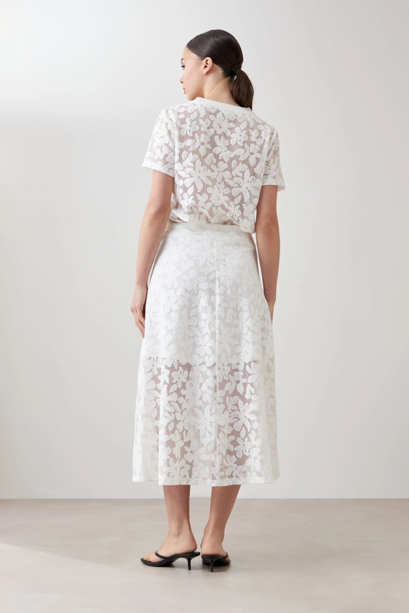 Maxi falda encaje - blanco 5