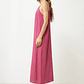 Maxi vestido con alforzas - fucsia - Miniatura 2