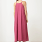 Maxi vestido con alforzas - fucsia - Miniatura 4