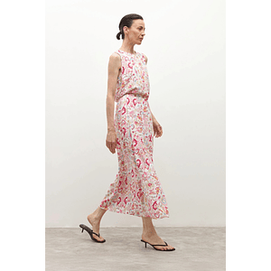 Falda estampada paisley - rojo