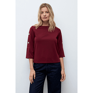Sweatshirt con botones - bordo
