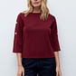 Sweatshirt con botones - bordo - Miniatura 1