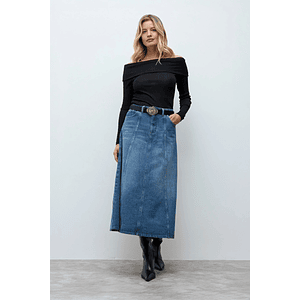 Blusa escote bardot - negro