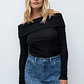 Blusa escote bardot - negro - Miniatura 4