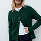 Cardigan con estructuras rombos - verde ingles - Miniatura 2