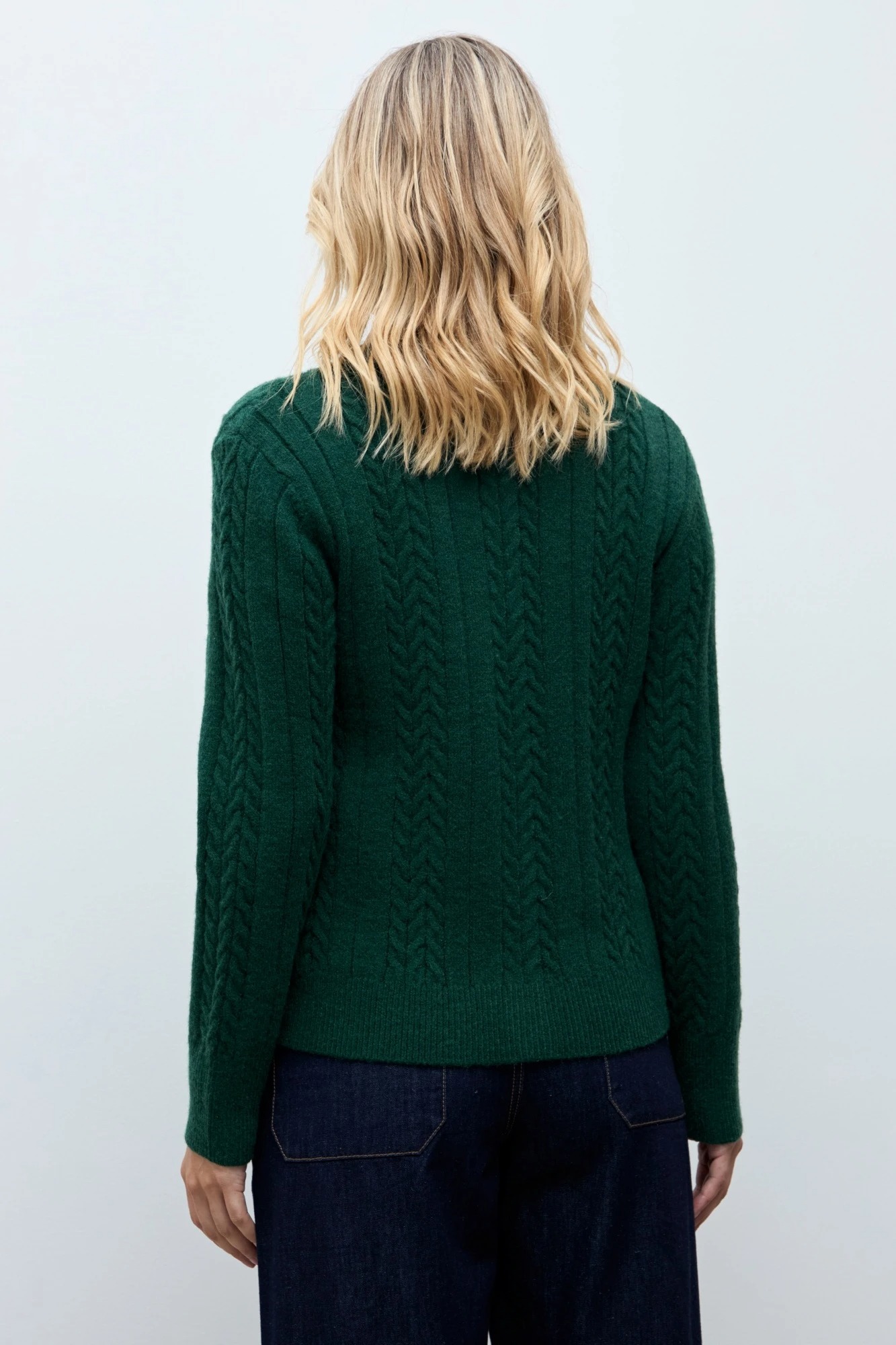 Cardigan con estructuras rombos - verde ingles 6