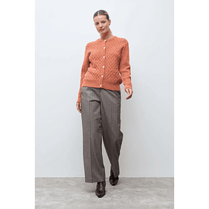 Cardigan con estructuras rombos - lacre