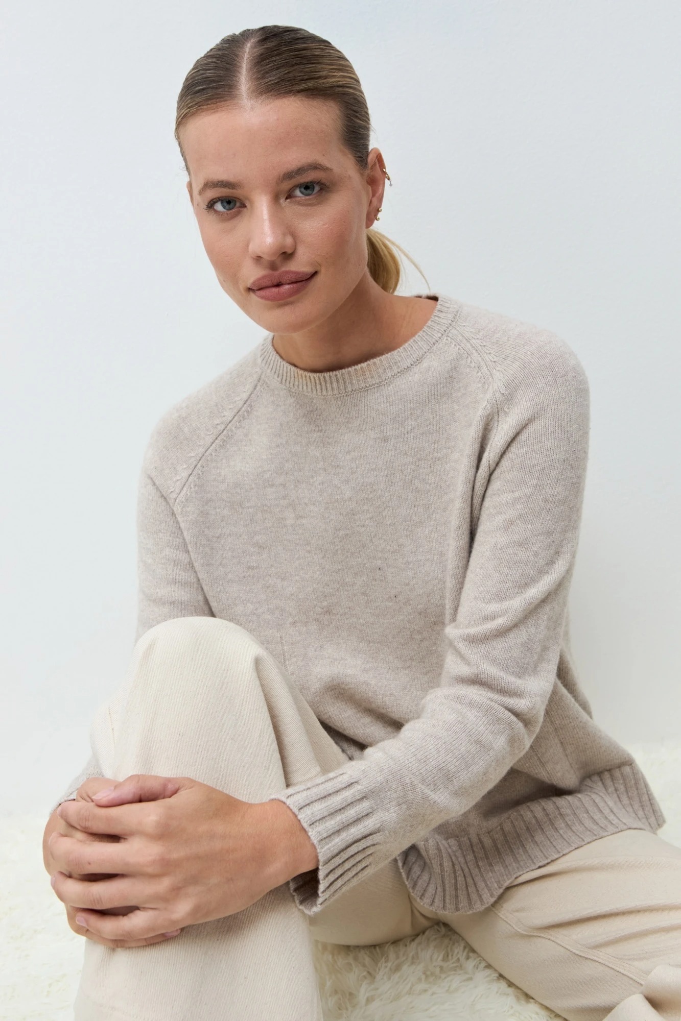 Sweater Porto cashmere blend - beige melange 2