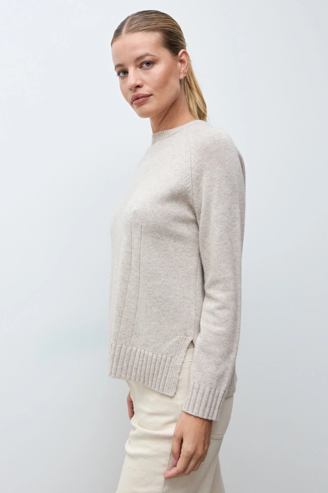 Sweater Porto cashmere blend - beige melange 3