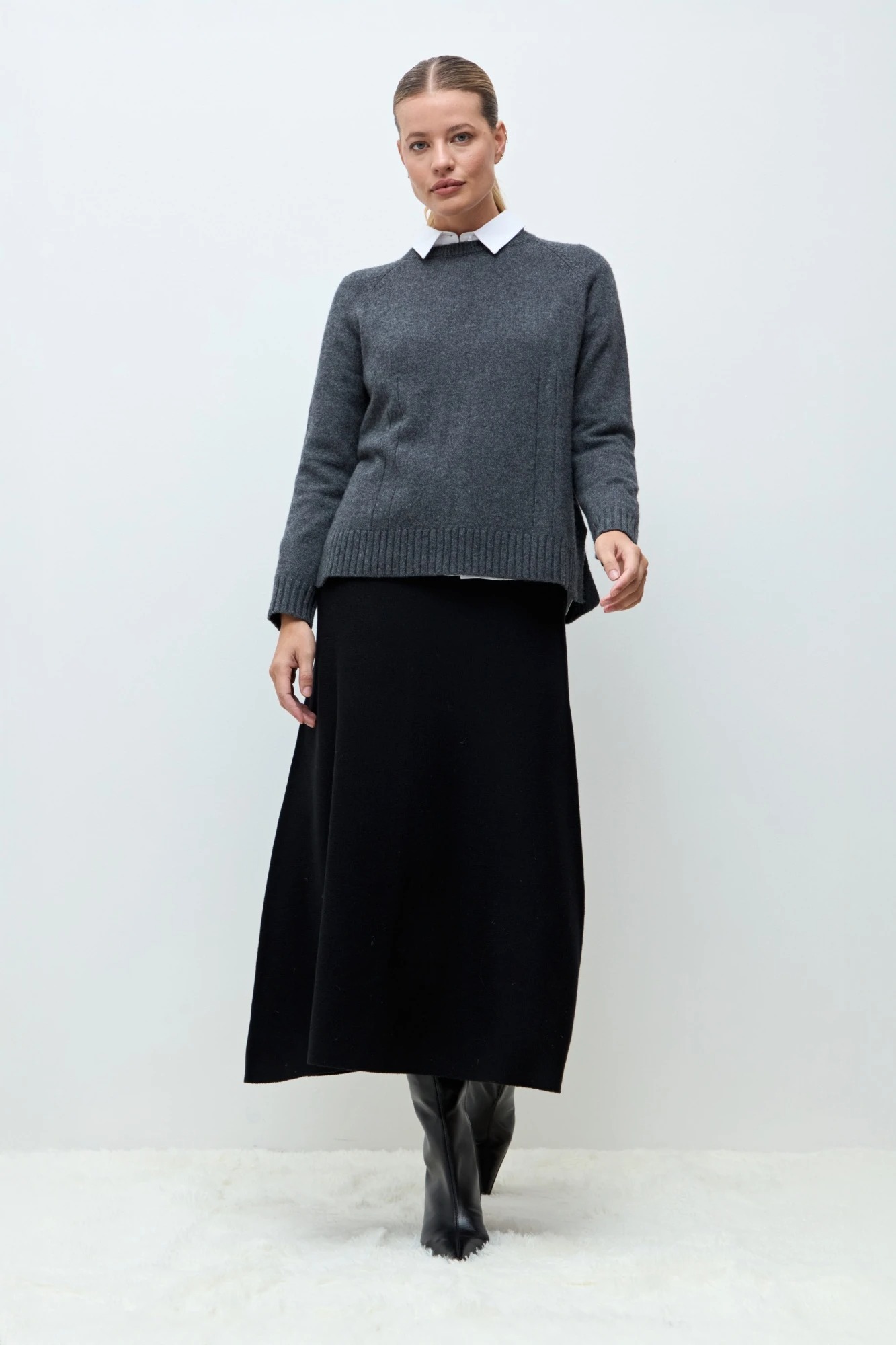 Sweater Porto cashmere blend - gris melange 1