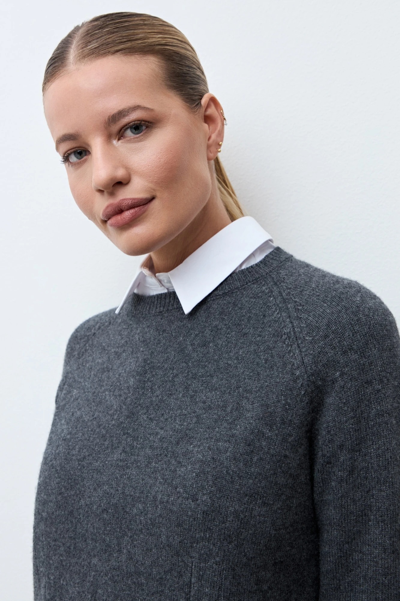 Sweater Porto cashmere blend - gris melange 2