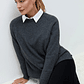 Sweater Porto cashmere blend - gris melange - Miniatura 4