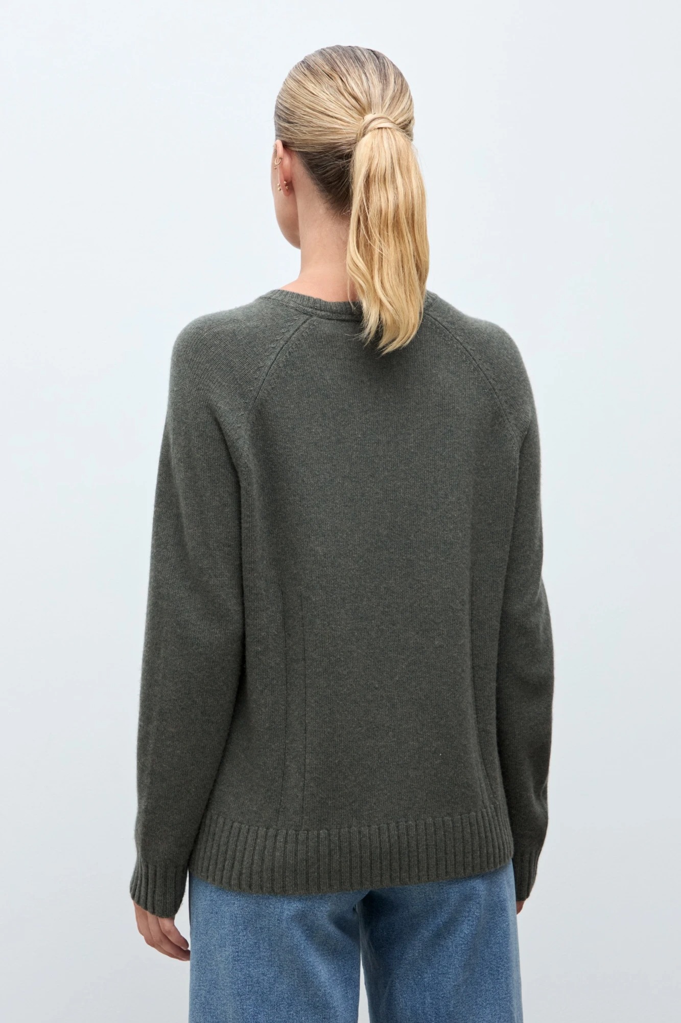 Sweater Porto cashmere blend - verde oliva melange 4