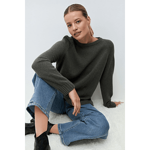 Sweater Porto cashmere blend - verde oliva melange