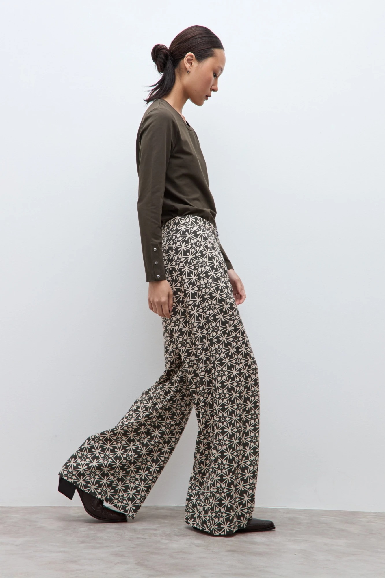 Pantalón estampado Jade - verde oliva 5