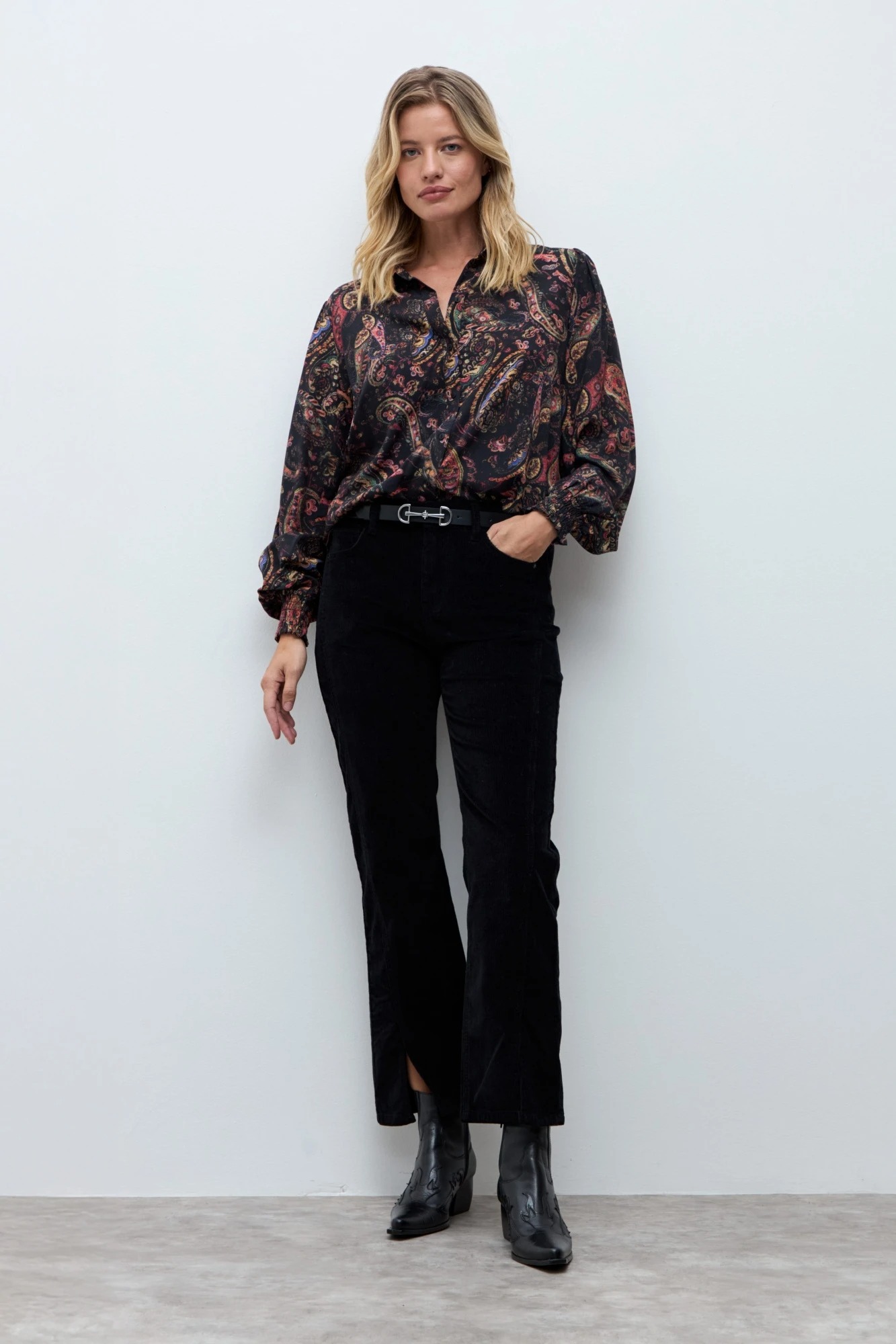 Camisa estampada boho - negro 1