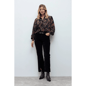 Camisa estampada boho - negro