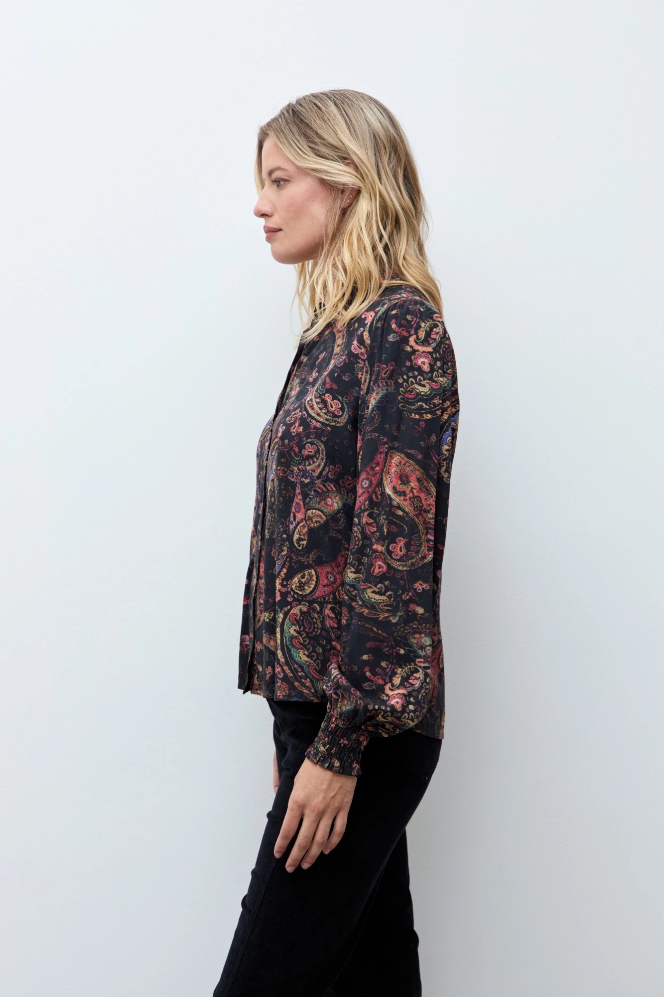 Camisa estampada boho - negro 2
