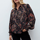 Camisa estampada boho - negro - Miniatura 5