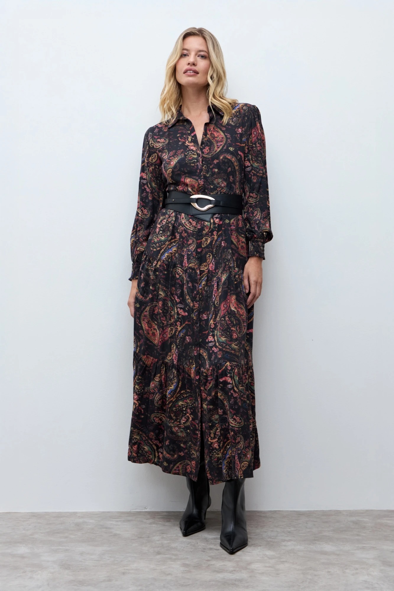 Vestido estampado boho - negro 1