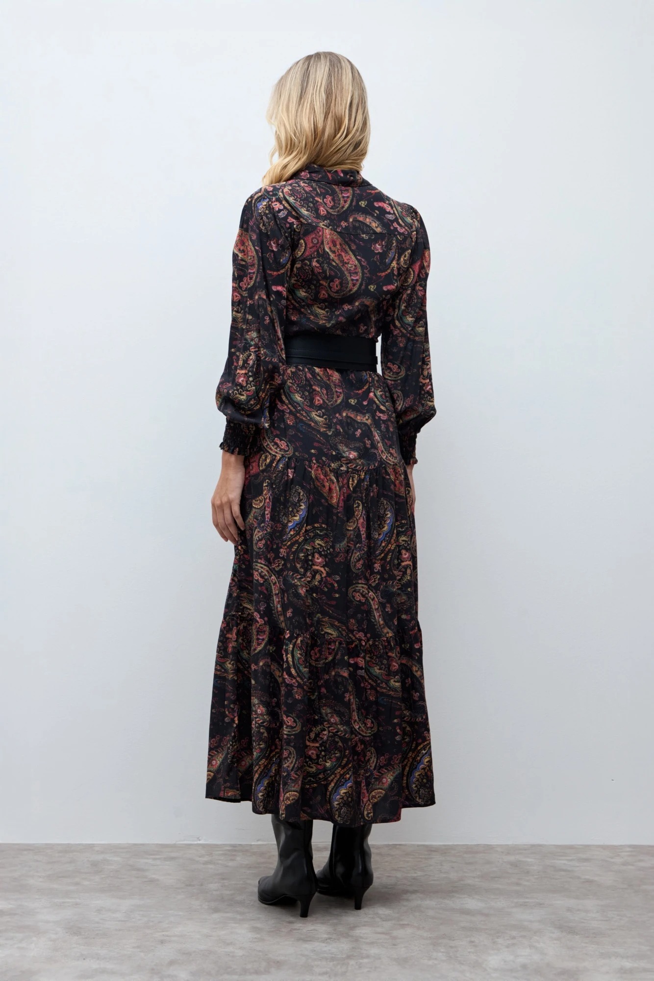 Vestido estampado boho - negro 4