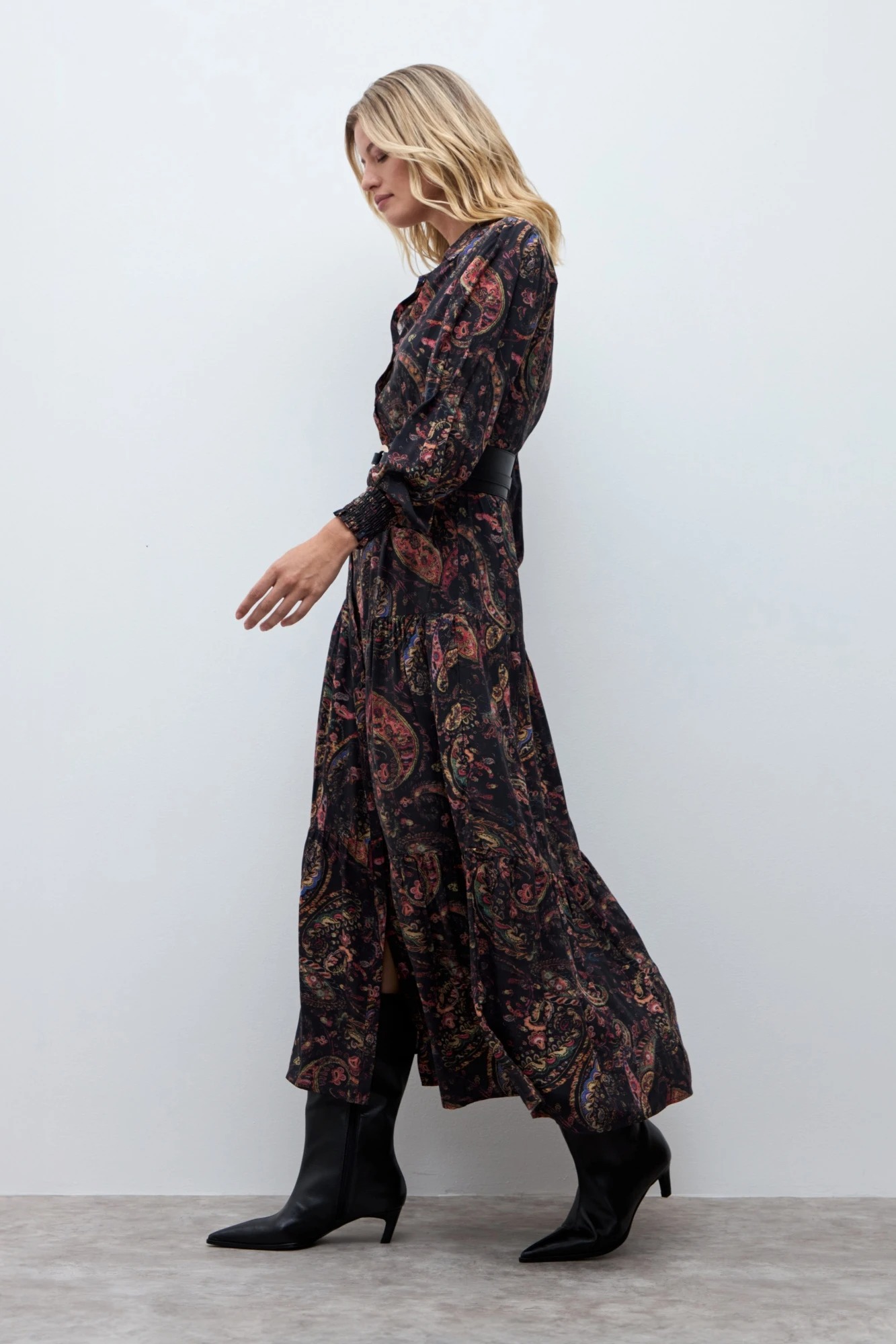 Vestido estampado boho - negro 5