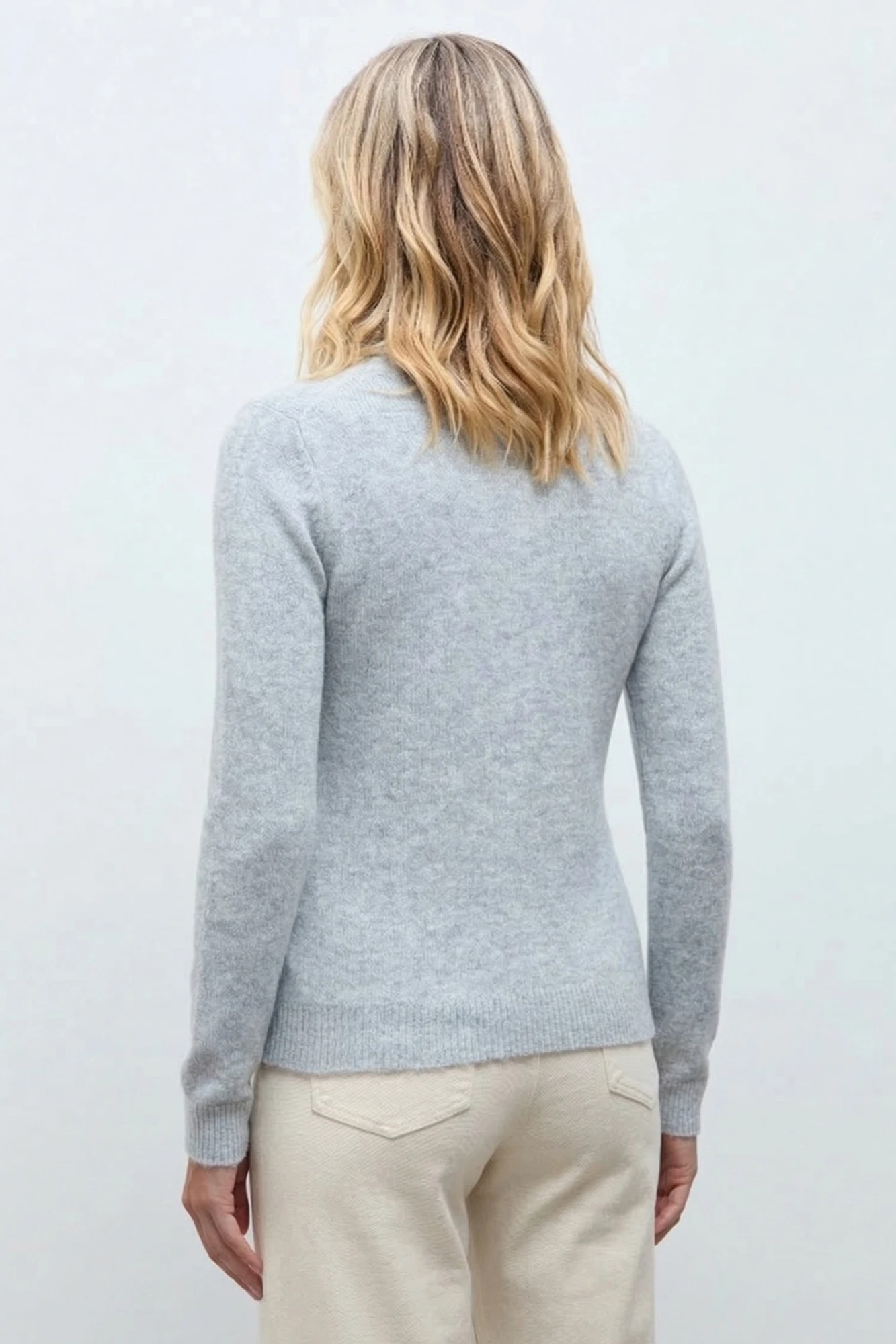 Cardigan bordado floral - gris melange 2