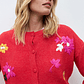 Cardigan bordado floral multicolor - rojo - Miniatura 5