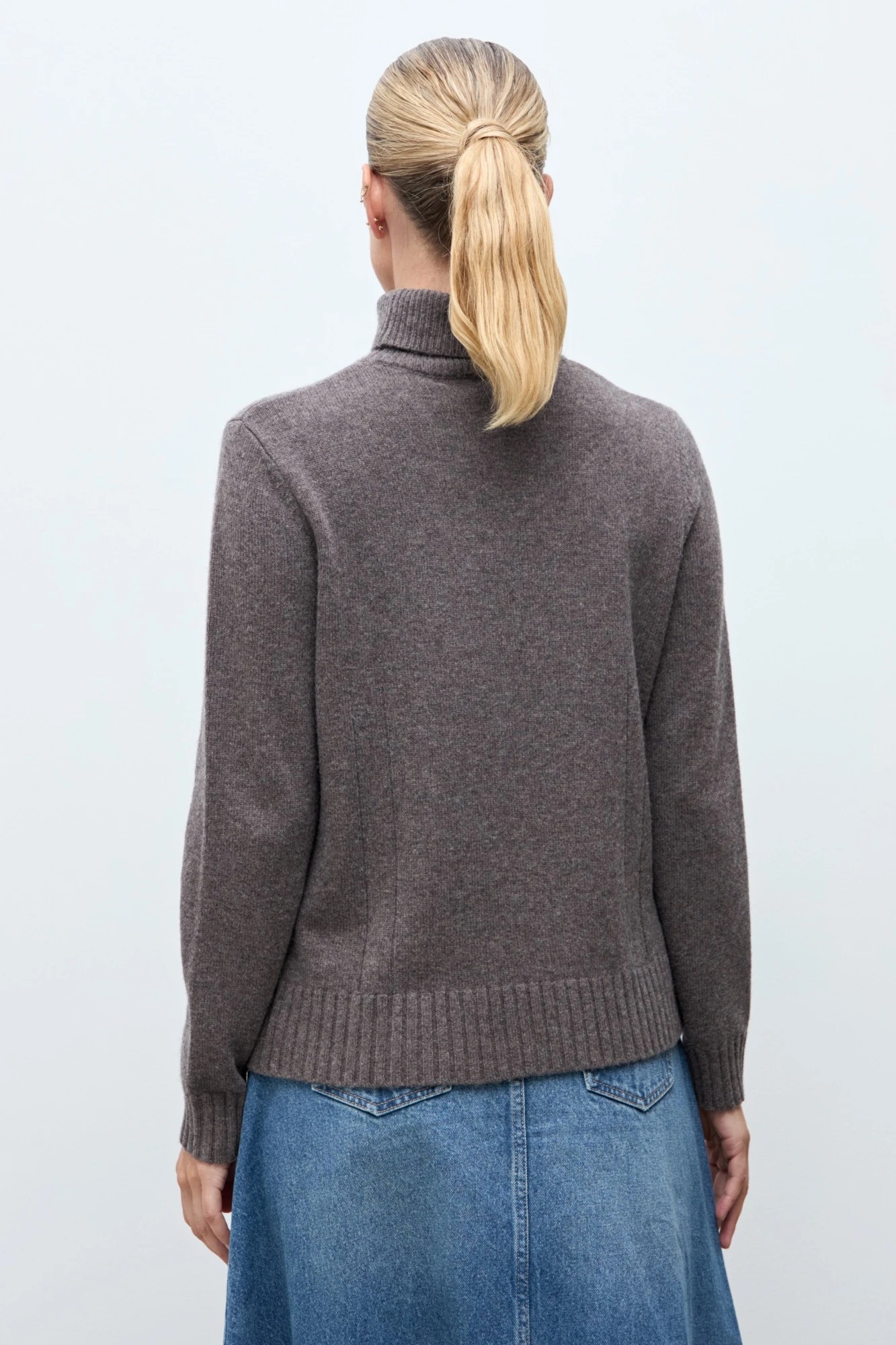 Polera Monaco cashmere blend - chocolate melange 3