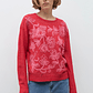 Sweater bordado floral - rojo - Miniatura 2