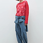 Sweater bordado floral - rojo - Miniatura 3