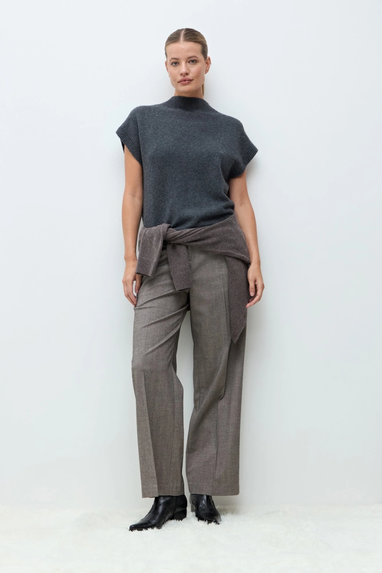 Chaleco Oslo cashmere blend - gris melange 1