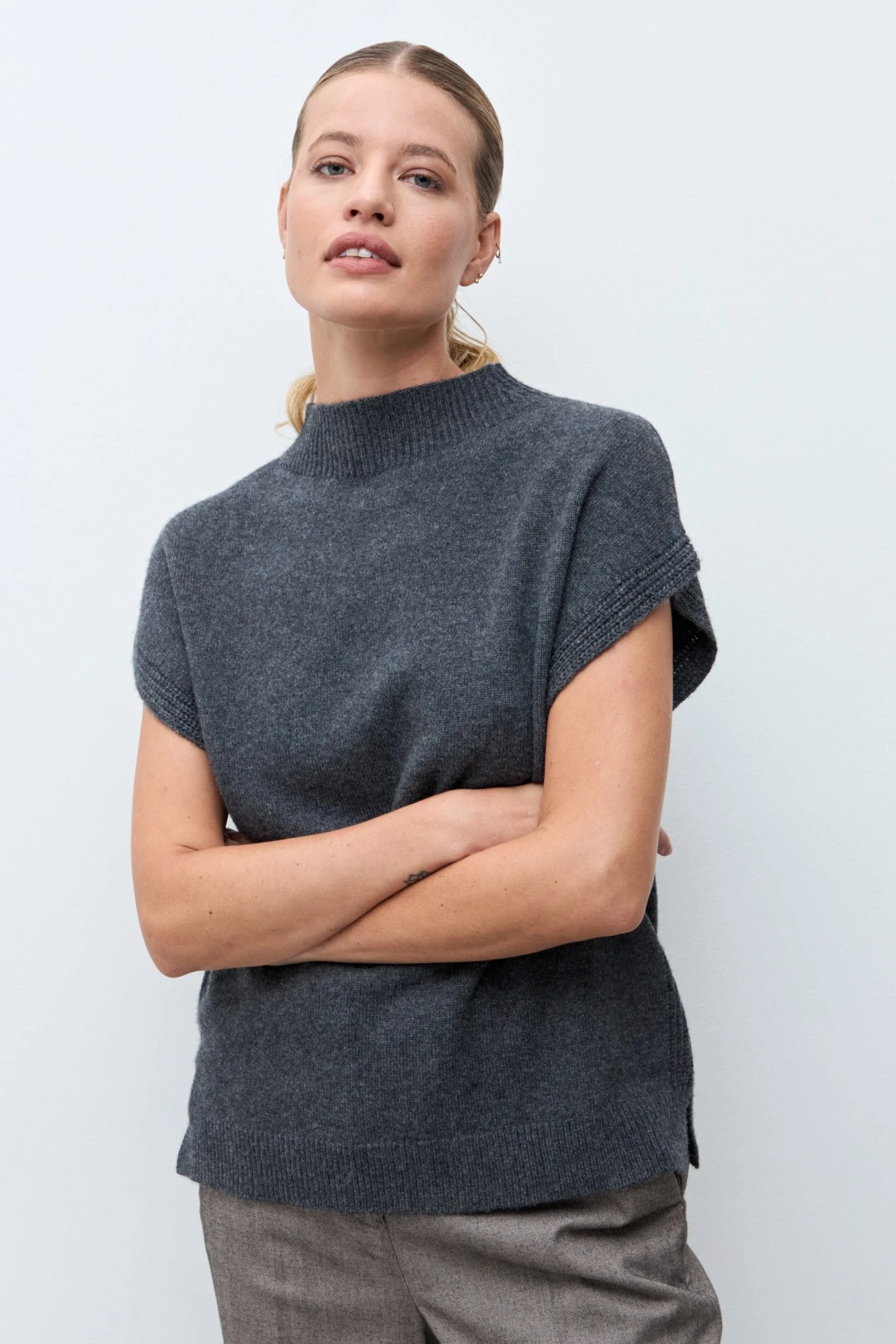 Chaleco Oslo cashmere blend - gris melange 4