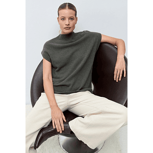 Chaleco Oslo cashmere blend - verde oliva melange