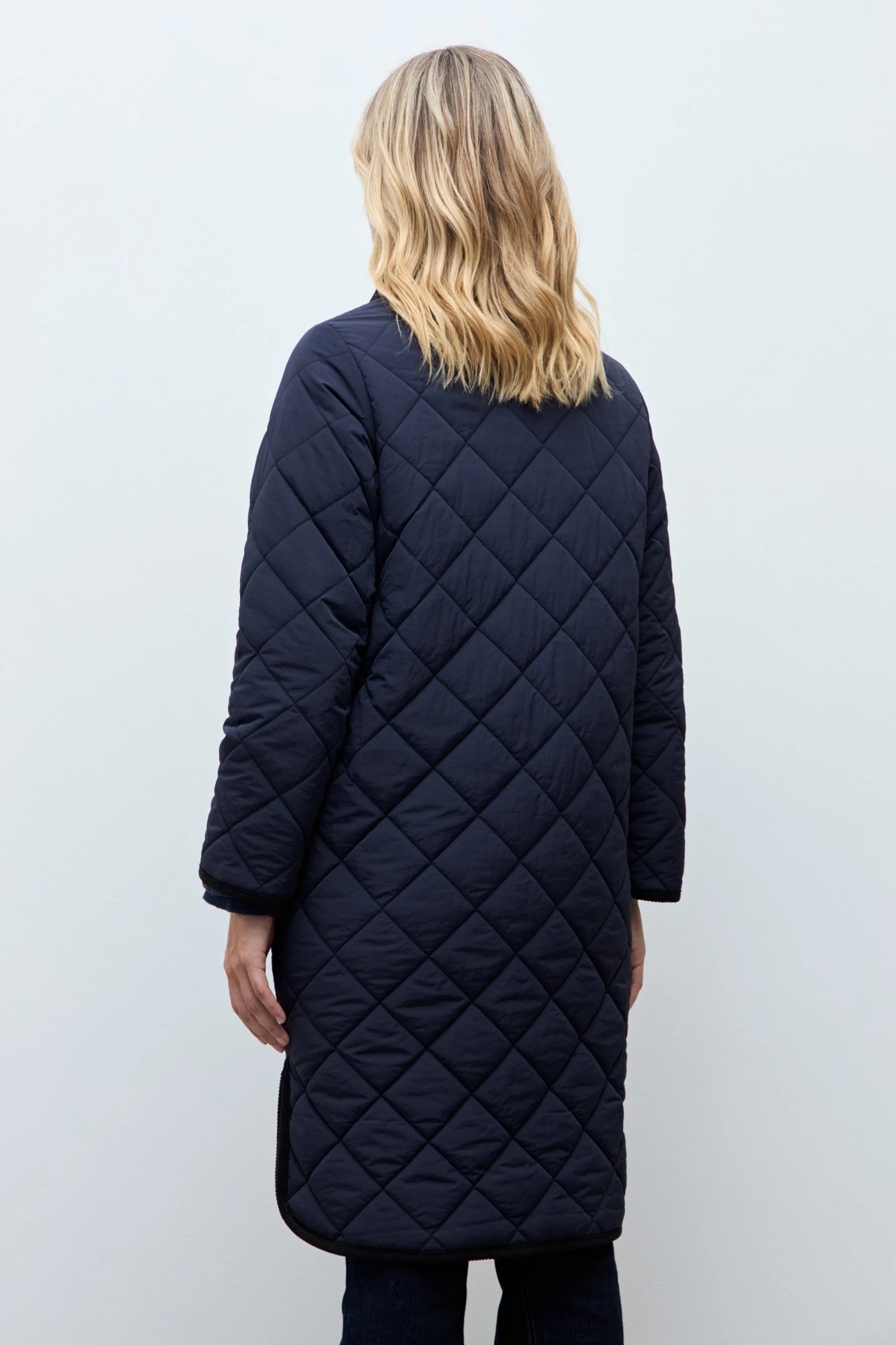 Campera a cuadros capitoneada - azul marino 4