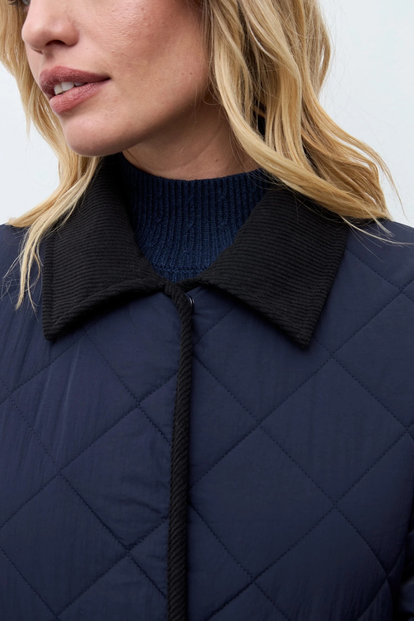 Campera a cuadros capitoneada - azul marino 6