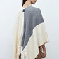 Ruana color block con flecos - crudo - Miniatura 4